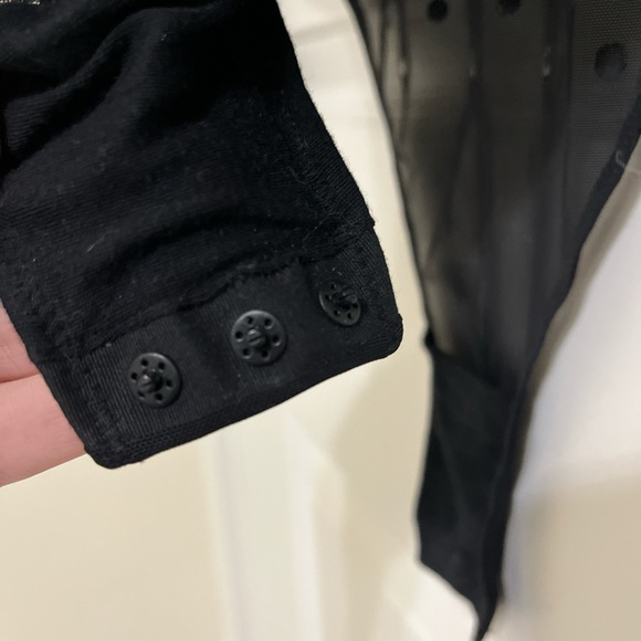 Bejeweled Sheer Mock Neck Bodysuit - Picture 2 of 4